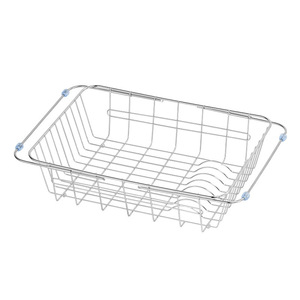 Sea Shark Stainless Steel Drain <b>Basket</b> Extendable Kitchen Sink Rack For Vegetable Washing Dish Strainer Multipurpose - Product Image 1