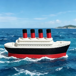 Modèle de mini-paquebot vintage imprimé en 3D, figurine de navire à vapeur rétro pour l'aménagement d'aquarium, décoration nautique de bureau, cadeau en gros - Product Image 3