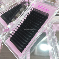 Ekstensi Bulu Mata Velvet Volume Lembut Buatan Tangan 0.15mm, Logo Kustom, Hitam Matte, Cashmere BC/DD/CD, Bulu Mata Lembut, Tray Korea PBT