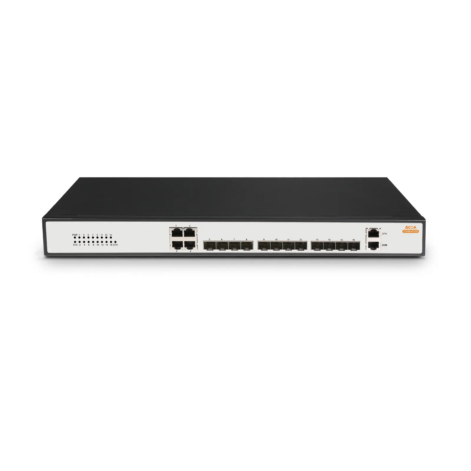 6COM C3700-4T12X 16-Port 1G/10G Switch, 4x 10/100/1000 Base-T, 12x 10G SFP+, MLAG, VXLAN