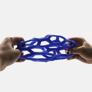 Balle de jeu pour chien en caoutchouc naturel durable, creuse, en <span class=keywords><strong>maille</strong></span>, interactive, pour nettoyer les dents, distribuer des friandises, balle rebondissante - Product Image 2