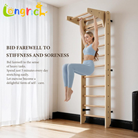 Barras de Gimnasia de Madera Maciza para Pared, para Padres e Hijos |   Barra de dominadas y escalera de escalada |   Fitness y Juego Seguros en Interiores para Niños y Adultos