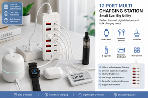 12-Port <strong>USB</strong> <strong>Charging</strong> <strong>Station</strong> for Low-Power Devices Smart Multi-Port <strong>USB</strong> Charger Hub for Smartwatches &amp; Headphones CE Certified - Product Image 6