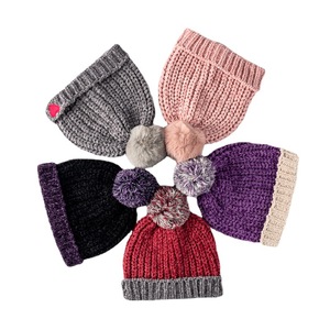 Gorros de punto personalizados con pompones, de lana chenilla gruesa, unisex, para adultos, cálidos para el invierno, para parejas, adolescentes y personas de mediana edad. - Product Image 5