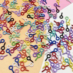 Juego de tornillos de ojo multicolor, Mini cáncamos de Metal para manualidades DIY, fabricación de joyas, modelo de construcción, accesorios para muñecas, ornamento - Product Image 2