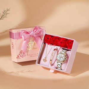 Reloj de Moda FATE Love FL9933 para Mujer y Conjunto de Collar y Pulsera, Reloj de Cuarzo para Mujer con Correa de Acero Inoxidable y Cerámica de Alta Calidad - Product Image 1