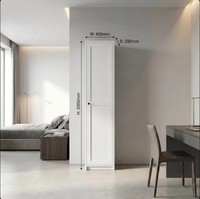 Armoire de rangement en acier blanc mat, élancée, pour hôtel, suite de luxe, chambre d'hôtes - Vente en gros