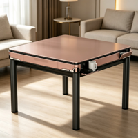 Table de Mahjong Moderne Entièrement Automatique à Faible Bruit avec Quatre Ports de Sortie, Double Usage (Jeu et Repas) pour Fêtes à Domicile
