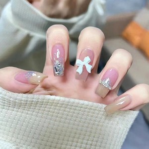 Vente en gros d'ongles d'art 24 pièces échantillon gratuit nouveaux styles ongles artificiels à presser tendances pour salon d'art des ongles à bas prix - Product Image 6