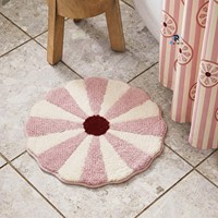 Thick Fluffy Microfiber Cute Bath Mat Pink Flower Pattern Absorbent Tufted Shaggy Non Skid Washable Bathroom Carpet