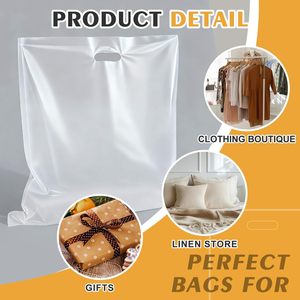 100 Pcs 18x20in <b>Clear</b> Plastic <b>Bags</b> With Handles Large Shopping <b>Bags</b> For Retail Boutique - Product Image 4