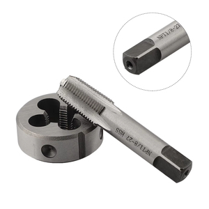 Juego de troqueles hexagonales para tubería NPT, 6 uds., 1/8 "-27 1/4"-18 3/8 "-18 1/2"-14 1 "-11 3/4 UNEF, troquel redondo, tornillo de troquel roscado a mano derecha - Product Image 3
