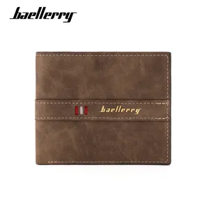 Cartera Baellerry para hombre, monederos cortos, billetera de dinero de cuero PU informal horizontal para hombre