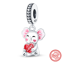 Liontin Manik Perak Sterling S925 Model Bulan, Unta, Kucing, Berlian, Cocok untuk Gelang DIY, Hadiah untuk Wanita