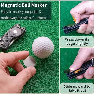 गोल्फ Divot मरम्मत उपकरण Switchblade उत्कीर्ण गेंद मार्कर गोल्फ Pitchfork पॉप अप बटन गोल्फ सामान Foldable Divot उपकरण