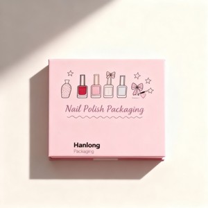 Boîte d'emballage de luxe rose pour vernis à ongles avec insertion Eva Boîte de papier cadeau à fermeture magnétique Boîte d'emballage cosmétique recyclable avec logo doré - Product Image 2