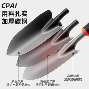 Cpaï Garden Trowel, pelle de jardin en plastique noir avec manche ergonomique pour la plantation de fleurs, légumes, succulentes, utilisation en extérieur - Product Image 4