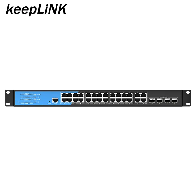 L2 L3 Schakelende 24 Port Beheerd Netwerk Ethernet Switch 4 Gigabit Combo Met 24 Port 10 100 1000 Poe & poe + Ac Voeding