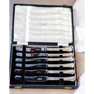 Ensemble de couteaux de cuisine Sheffield en acier au carbone, couteaux à éplucher et à damas avec manche en ABS/PP, couteaux utilitaires et à fruits tranchants dans une boîte en métal - Product Image 6