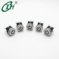 Interrupteurs à bouton-poussoir ronds argentés 6x6mm, symbole d'alimentation 0,03A, micro-interrupteur tactile momentané 4 broches DIP pour appareils électroménagers