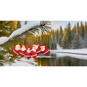 Ensemble de 6 ornements de sapin de Noël de luxe suspendus en forme de wapiti Décorations parfaites pour les fêtes mettant en vedette le Père Noël - Product Image 4