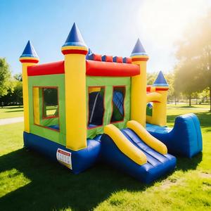 Castillo Inflable Infantil Colorido, Castillos <span class=keywords><strong>Hinchables</strong></span> para Exteriores, Castillo Inflable para Saltar, Brincolín Inflable para Exteriores - Product Image 1