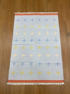 Alfombra Persa Hecha a Mano de Algodón Tejido a Mano, Base Gris con Patrón, Lavable, Antideslizante, Suave, Ligera, Ecológica, Moderna y Minimalista - Product Image 2