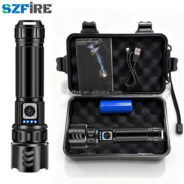 Mini Flashlight Rechargeable LED Flash Light XHP50/XHP70 High Power LED Torch Super Bright Flashlight