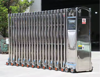 Porte d'entrée escamotable pliante coulissante à télécommande manuelle d'alliage d'aluminium personnalisée pour des tourniquets d'écoles