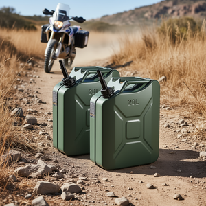 Bidon à essence en métal Vevor 20L, bidon à essence Jerry Can, bouchon à vis, vert, lot de 2, finition mate rectangulaire, moto, ATV, UTV - Product Image 2