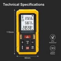 Alat Pengukur Jarak Laser Industri Presisi dengan Layar LCD Jernih, Lampu Latar, Tahan Air, Jangkauan 50m, Genggam, Digital