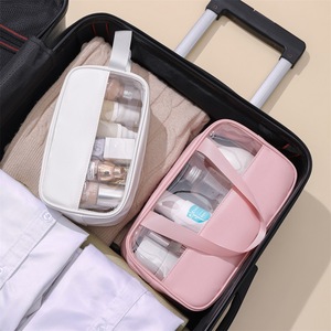 Custom logo Pvc Pu clear Waterproof Zipper Travel Transparent Tote Makeup Cosmetic Wash <strong>Toiletry</strong> Pouch <strong>Bag</strong> for <strong>Men</strong> Women - Product Image 5