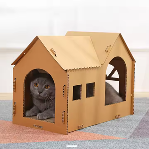 Torre <span class=keywords><strong>per</strong></span> Gatti in Cartone Ondulato con Tiragraffi, Tetto in Plastica Impermeabile, Arredamento <span class=keywords><strong>per</strong></span> Animali Domestici <span class=keywords><strong>per</strong></span> <span class=keywords><strong>Cani</strong></span>, <span class=keywords><strong>per</strong></span> Tutte le Stagioni, da Interno - Product Image 1