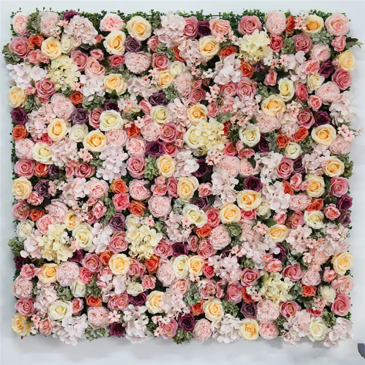 L0246ฉากหลังดอกไม้ตกแต่งผนัง,ดอกกุหลาบดอกโบตั๋นประดิษฐ์ทำจากผ้าไหมสำหรับตกแต่งงานแต่งงานงานเลี้ยง