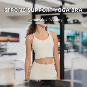 Soutien-gorge de sport respirant et écologique à haute résistance, bretelles fines, dos croisé, push-up, fitness, yoga, DSS115 - Product Image 2