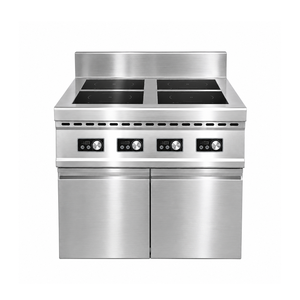 Table de cuisson à induction quatre brûleurs avec contrôle double zone, en acier inoxydable, idéale pour les hôtels, les restaurants et l'usage commercial - Product Image 1