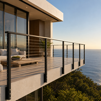 Système de garde-corps en câble d'acier inoxydable SS316 pour terrasse extérieure, balcon et rampe d'escalier