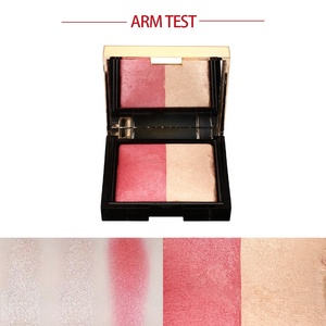 Paleta 2 en 1 de colorete brillante, polvo rosa <span class=keywords><strong>dorado</strong></span>, tapa, brillo Natural, logo privado de alta pigmentación - Product Image 3