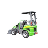 Mini-chargeuse sur pneus électrique agricole personnalisable avec capacité de charge de 0,6 tonne et réservoir d'huile hydraulique de 30 L