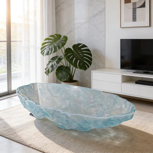 Table basse en résine bleue Sculpture artistique artisanale Meubles pour villa Salon Hôtel Chambre modèle - Product Image 2