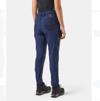 Pantalon de travail imperméable en satin élastique, taille mi-haute, coupe skinny, avec revers, genoux renforcés, triple couture, léger et respirant