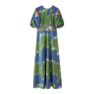 Robe décontractée H-71713, style chic vintage pour soirée, tissu tricoté haut de gamme, appliques brodées sexy, commande naturelle et élégante pour la mode - Product Image 5