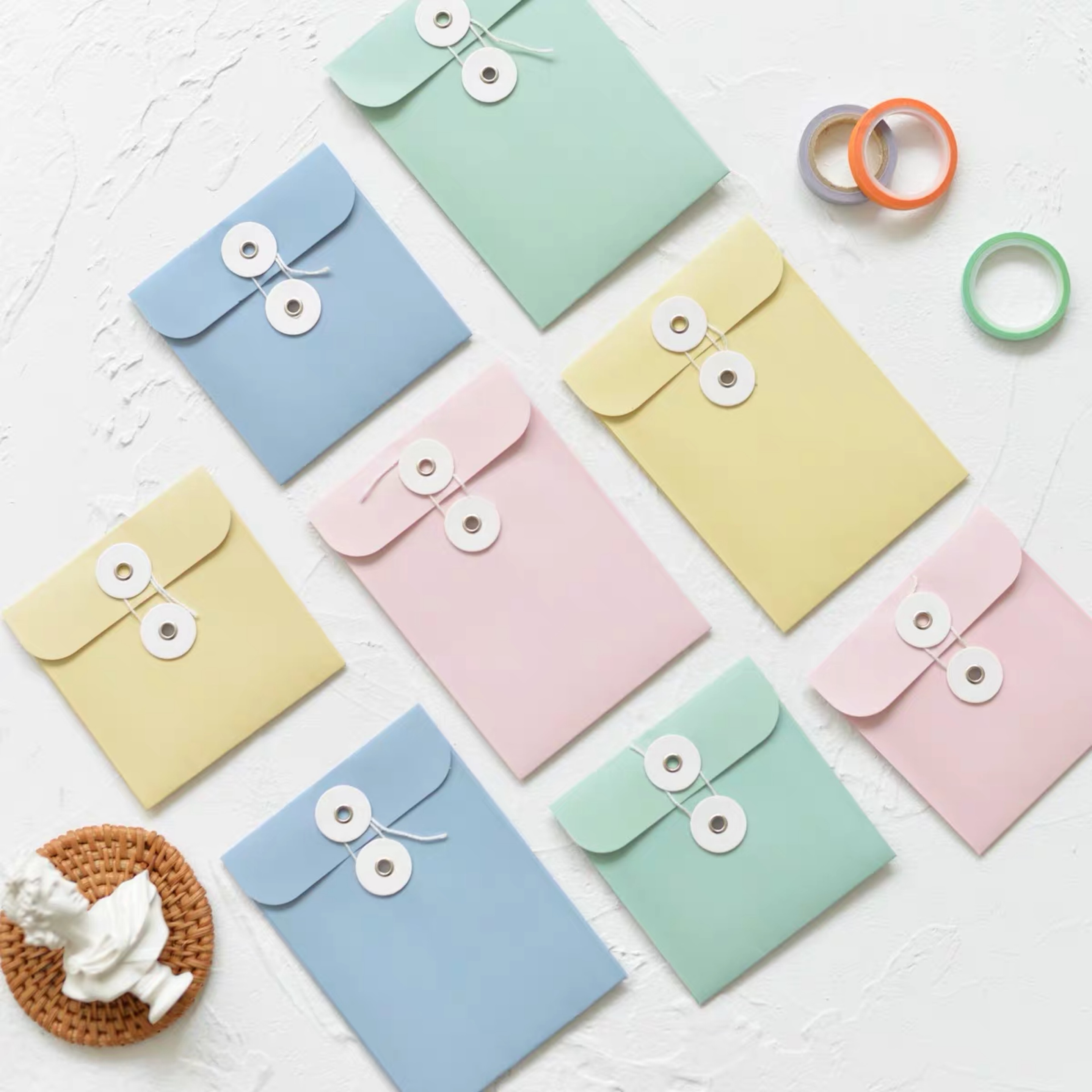 Маленькие крафт-конверты для монет с индивидуальным логотипом свежего цвета