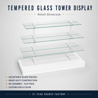 Vitrine de présentation en verre trempé robuste de haute qualité pour supermarché, bijouterie, magasin de détail