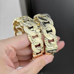 JXX Wholesale Dubai Jewelry Luxury Indian 14K/<b>24K</b> <b>Gold</b> Plated Opening Wedding Bangle <b>Bracelet</b> for Women <b>Men</b> - Product Image 3
