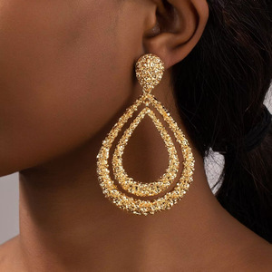 Mode Vintage boucles d'oreilles pour femmes grande déclaration géométrique métal boucles d'oreilles à la mode boucles d'oreilles bijoux accessoires - Product Image 6