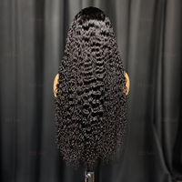 Wig Rambut Asli Manusia 13x6 HD Lace Front Deep Wave Tanpa Lem Pre Plucked Hitam Alami Keriting Wig Rambut Virgin Grosir Pabrik OEM
