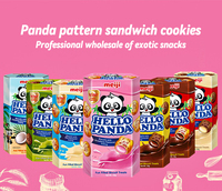 Vente en gros de biscuits sandwich Meijis Panda de Singapour 50g * 40 meilleures ventes de biscuits sandwich aux fruits