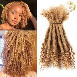 Capelli Umani al 100% Remy Brasiliani, Dreadlocks Deep Goddess 10" 1cm # 27 Extension Dreadlock Biondo Miele Fatte a Mano per Donne Nere - Vendita all'Ingrosso - Product Image 1