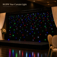 Rideaux LED RGBW à couleur unique effet ciel étoilé, toile de fond lumineuse pour scène de mariage et bar